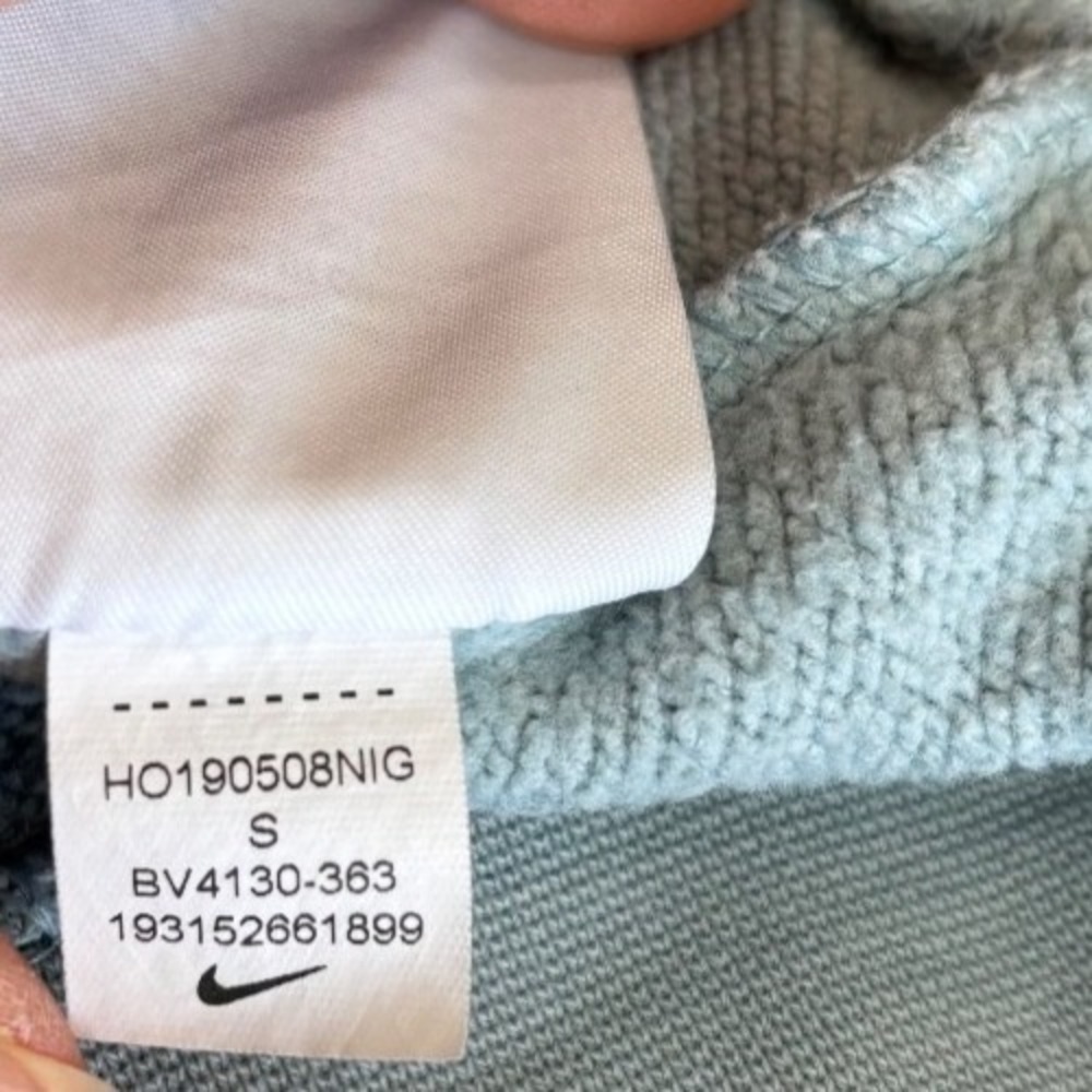 Nike swoosh logo Sweatshirt Blue Half Zip Sweatshirt Kangaroo Pocket womens' S - Picture 8 of 10